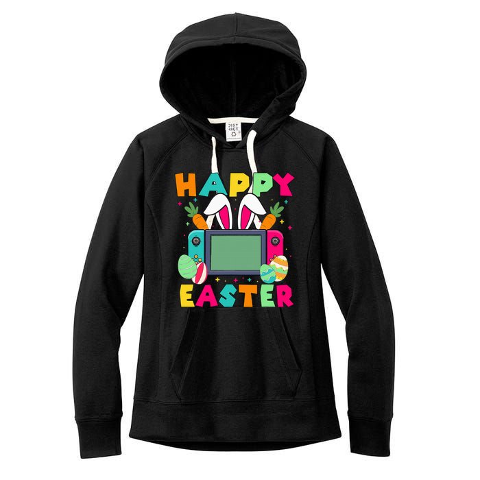 Happy Easter Video Game Bunny Gaming Controller Women's Fleece Hoodie