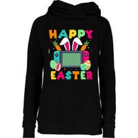 Happy Easter Video Game Bunny Gaming Controller Womens Funnel Neck Pullover Hood