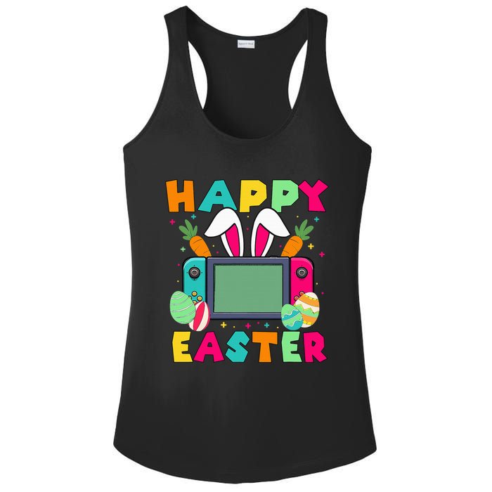 Happy Easter Video Game Bunny Gaming Controller Ladies PosiCharge Competitor Racerback Tank