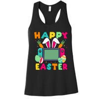 Happy Easter Video Game Bunny Gaming Controller Women's Racerback Tank