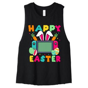 Happy Easter Video Game Bunny Gaming Controller Women's Racerback Cropped Tank