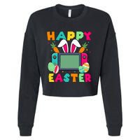 Happy Easter Video Game Bunny Gaming Controller Cropped Pullover Crew