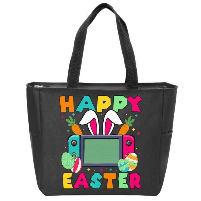 Happy Easter Video Game Bunny Gaming Controller Zip Tote Bag