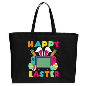 Happy Easter Video Game Bunny Gaming Controller Cotton Canvas Jumbo Tote