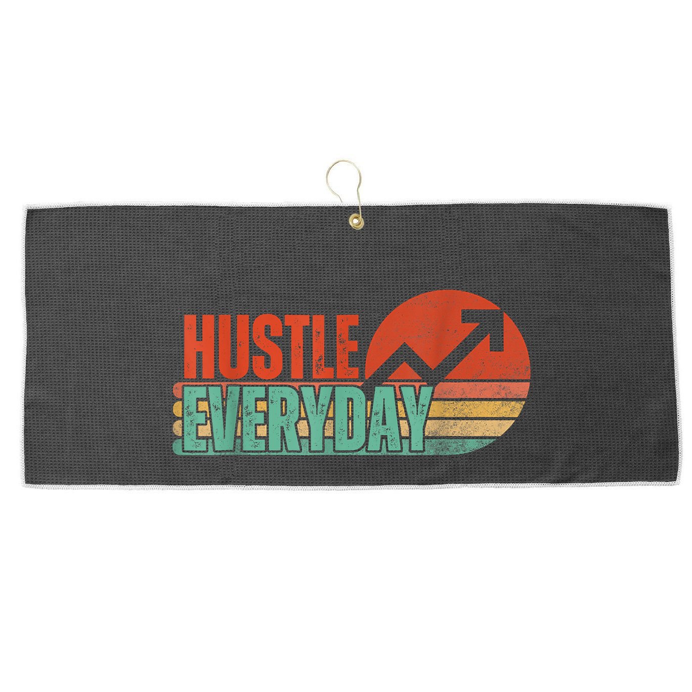 Hustle Everyday Work Hard Successful Entrepreneur Large Microfiber Waffle Golf Towel