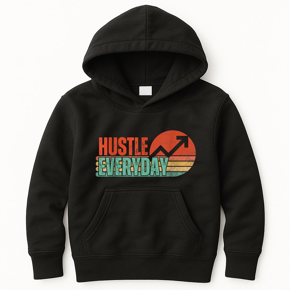 Hustle Everyday Work Hard Successful Entrepreneur Kids Hoodie