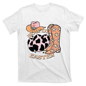 Howdy Easter Western Cow Boots Easter Egg Cowhide T-Shirt