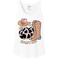 Howdy Easter Western Cow Boots Easter Egg Cowhide Ladies Essential Tank