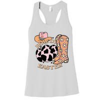 Howdy Easter Western Cow Boots Easter Egg Cowhide Women's Racerback Tank