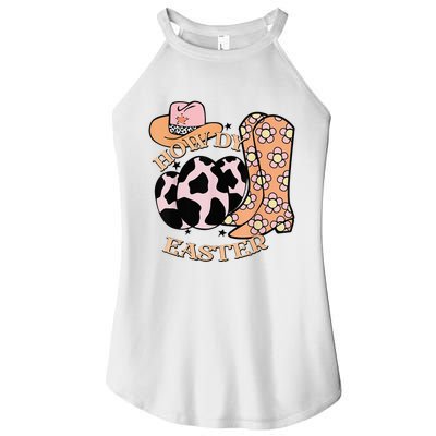 Howdy Easter Western Cow Boots Easter Egg Cowhide Women's Perfect Tri Rocker Tank