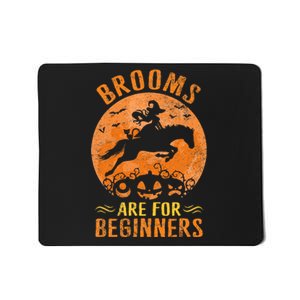 Horses Equestrian Witch Halloween Brooms Are For Beginners Mousepad