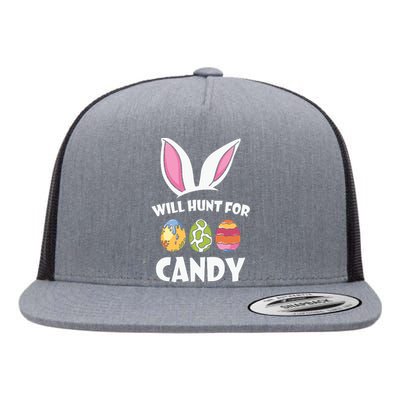 Happy Easter Will Hunt For Candy Easter Day Gift Funny Egg Flat Bill Trucker Hat