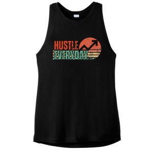 Hustle Everyday Work Hard Successful Entrepreneur Ladies PosiCharge Tri-Blend Wicking Tank