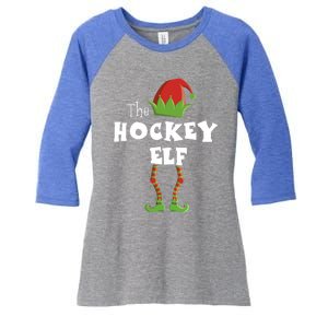 Hockey Elf Xmas Pajama Meaningful Gift Women's Tri-Blend 3/4-Sleeve Raglan Shirt