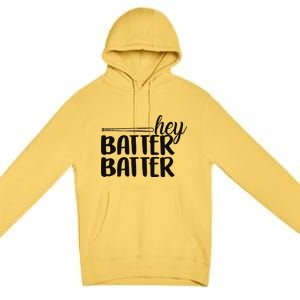 Hey Batter Batter Premium Pullover Hoodie