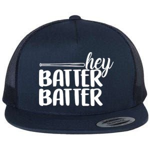 Hey Batter Batter Flat Bill Trucker Hat