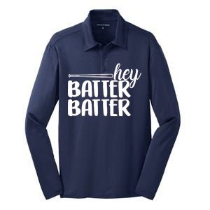 Hey Batter Batter Silk Touch Performance Long Sleeve Polo