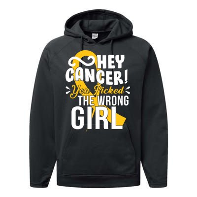 Hey Cancer You Picked The Wrong Girl Performance Fleece Hoodie