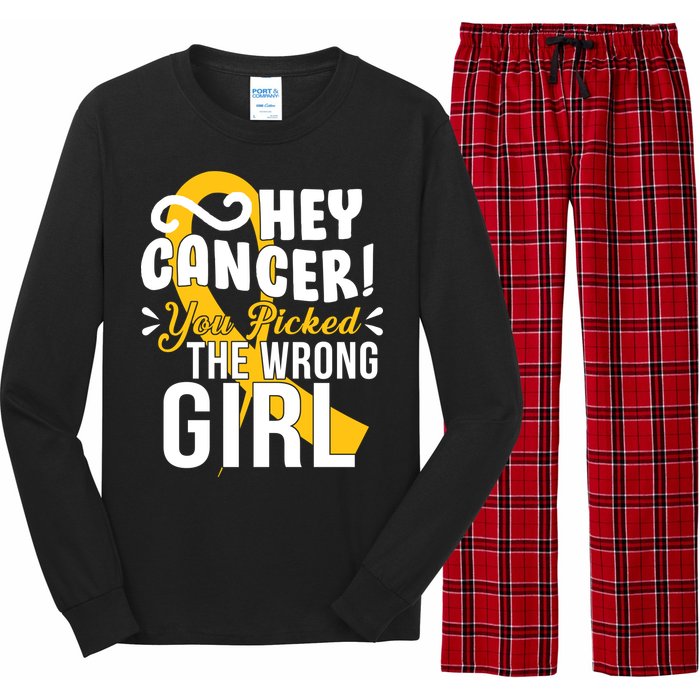 Hey Cancer You Picked The Wrong Girl Long Sleeve Pajama Set