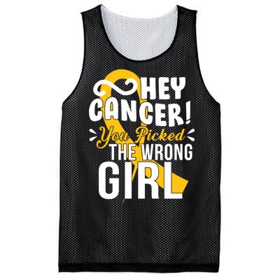 Hey Cancer You Picked The Wrong Girl Mesh Reversible Basketball Jersey Tank