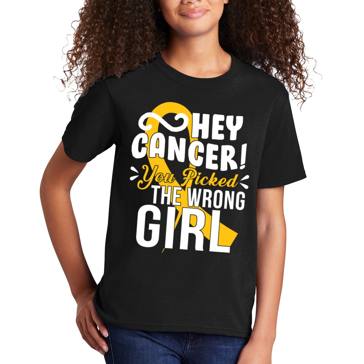 Hey Cancer You Picked The Wrong Girl Kids T-Shirt