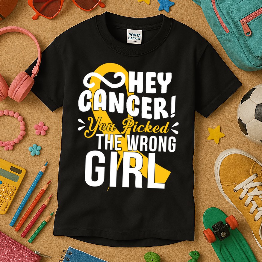Hey Cancer You Picked The Wrong Girl Kids T-Shirt