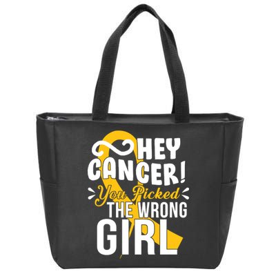 Hey Cancer You Picked The Wrong Girl Zip Tote Bag