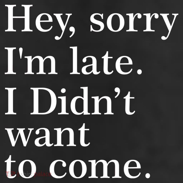 Hey, Sorry I'm Late. I Didn't Want To Come. 11oz C Handle Ceramic Mug