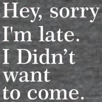 Hey, Sorry I'm Late. I Didn't Want To Come. 7 Panel Mesh Trucker Snapback Hat
