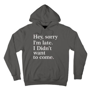 Hey, Sorry I'm Late. I Didn't Want To Come. Hoodie