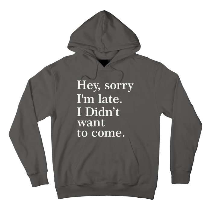 Hey, Sorry I'm Late. I Didn't Want To Come. Hoodie