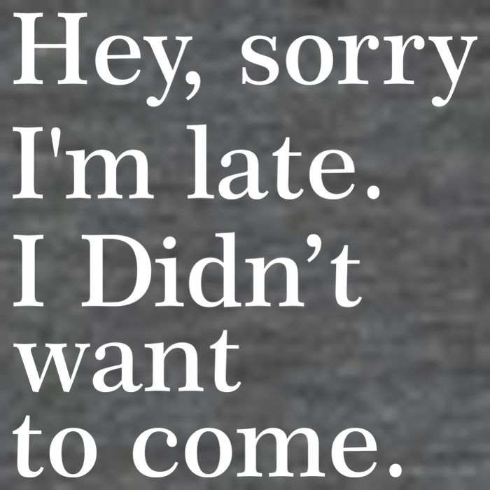 Hey, Sorry I'm Late. I Didn't Want To Come. Button