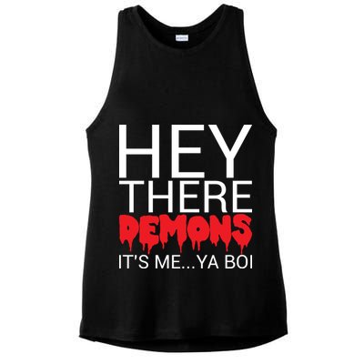 Hey There Demons It's Me Ya Bo! Ladies PosiCharge Tri-Blend Wicking Tank