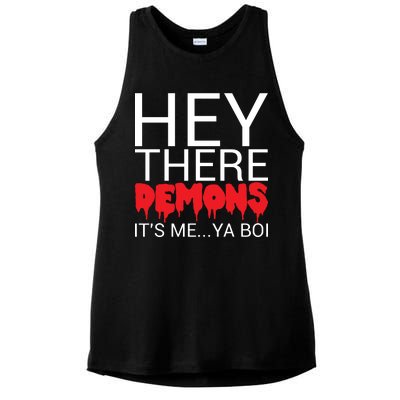 Hey There Demons It's Me Ya Bo! Ladies PosiCharge Tri-Blend Wicking Tank