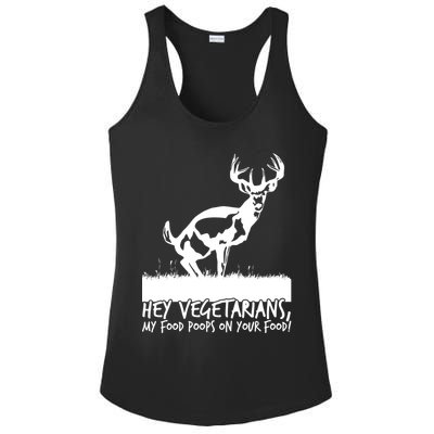 Hey Vegetarian My Food Poops On Your Food Ladies PosiCharge Competitor Racerback Tank