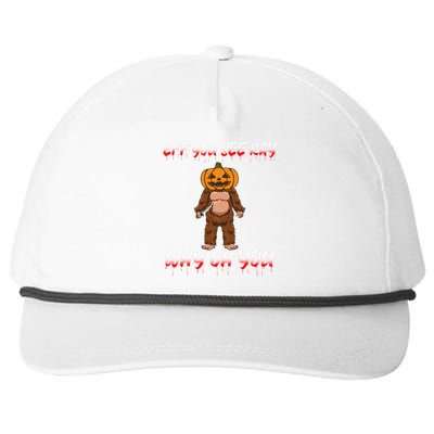 Halloween Eff You See Kay Why Oh You Bigfoot Funny Snapback Five-Panel Rope Hat