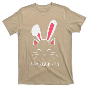 Happy Easter Y'all Funny Cat Bunny Ears T-Shirt