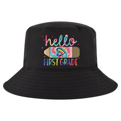 Hello First 1st Grade Back To School Teachers Cool Comfort Performance Bucket Hat