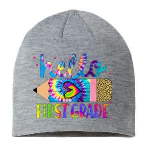 Hello First 1st Grade Back To School Teachers Sustainable Beanie