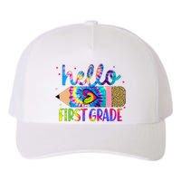 Hello First 1st Grade Back To School Teachers Yupoong Adult 5-Panel Trucker Hat