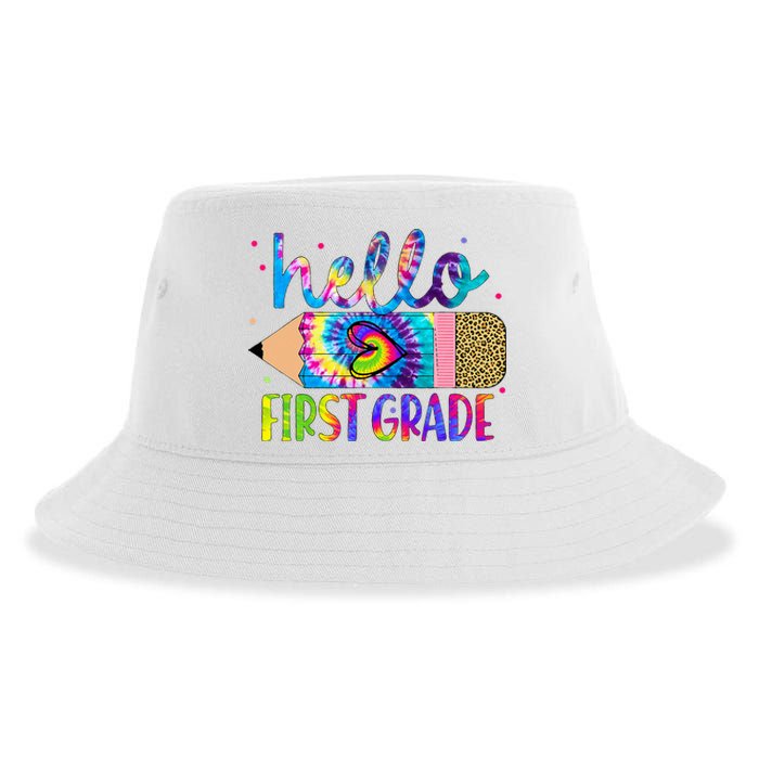 Hello First 1st Grade Back To School Teachers Sustainable Bucket Hat