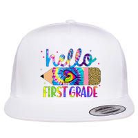 Hello First 1st Grade Back To School Teachers Flat Bill Trucker Hat