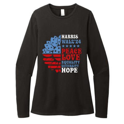 Harriswaltz Forward 2024 Kamala Harris Peace Love Womens CVC Long Sleeve Shirt