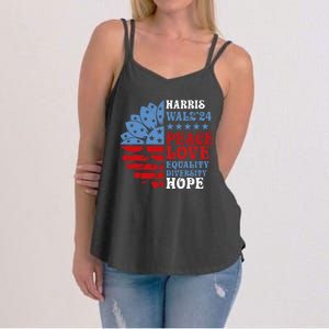 Harriswaltz Forward 2024 Kamala Harris Peace Love Women's Strappy Tank