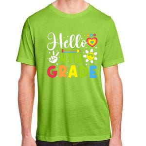 Hello Fourth 4th Grade Happy First Day Of School Adult ChromaSoft Performance T-Shirt