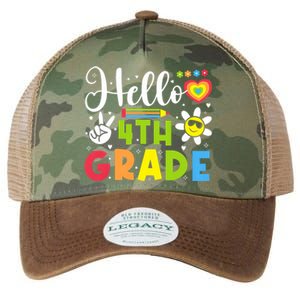 Hello Fourth 4th Grade Happy First Day Of School Legacy Tie Dye Trucker Hat