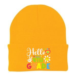 Hello Fourth 4th Grade Happy First Day Of School Knit Cap Winter Beanie