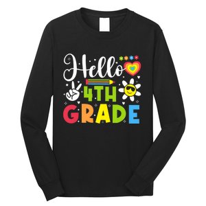 Hello Fourth 4th Grade Happy First Day Of School Long Sleeve Shirt