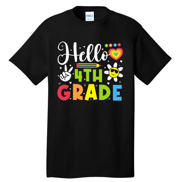 Hello Fourth 4th Grade Happy First Day Of School Tall T-Shirt