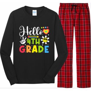 Hello Fourth 4th Grade Happy First Day Of School Long Sleeve Pajama Set